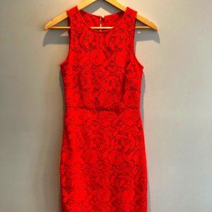 J. Crew Red Lace Summer Dress
